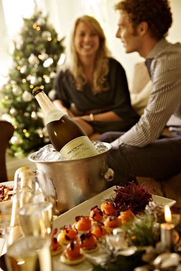 Wine and canapés food styling for photo shoot