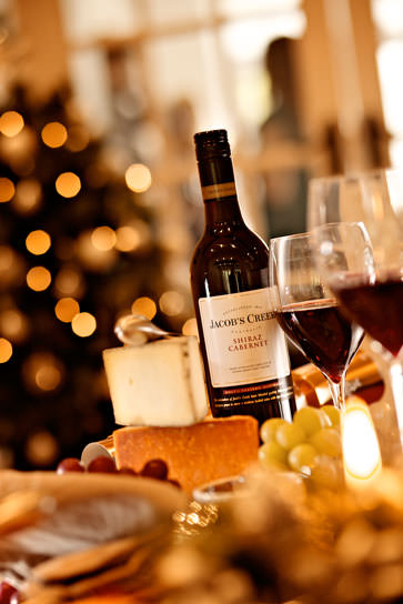 Wine and canapés food styling for photo shoot