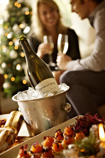 Wine and canapés food styling for photo shoot